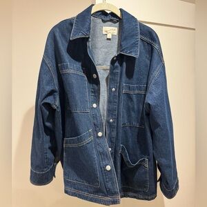 Oversized jean jacket.